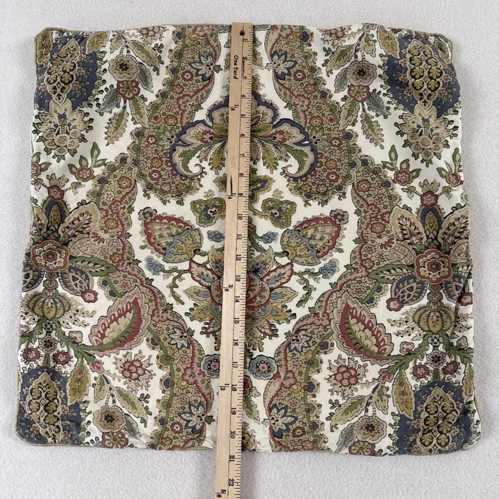 Pottery Barn Sham Palampore Floral Euro 22x22 Jacobean Style Jute Piping Flaws